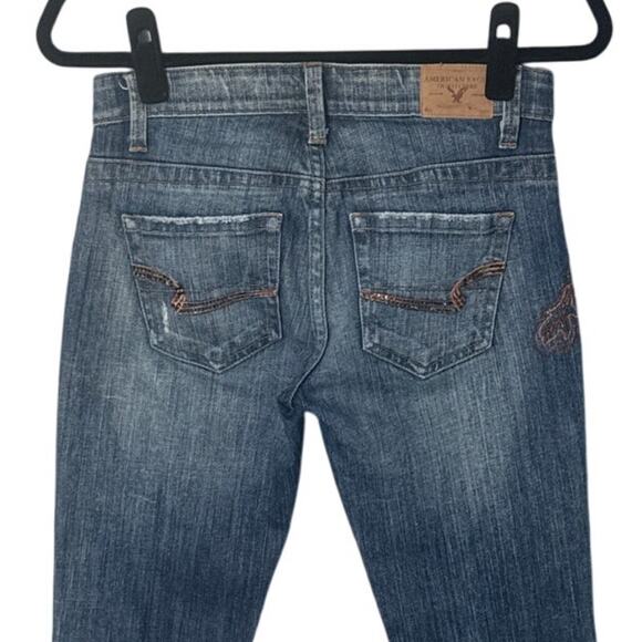 American Eagle Womens Vintage Stretch Boot Cut Embellished Jeans Sz 2 Petite - Picture 10 of 11